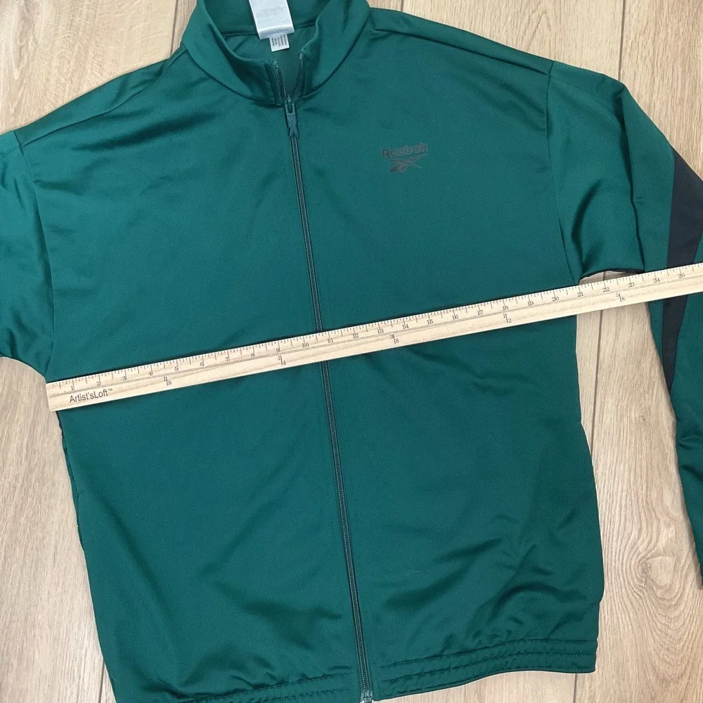 Reebok RI Vector Knit Track‎ Jacket Mens Medium Collegiate Green Full Zip